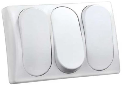 JR Products MODULAR SPST ON/OFF TRIPLE SWITCH, WHITE