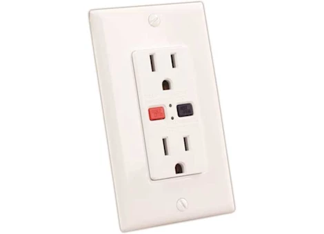 JR Products 120V/15 AMP GFCI ELECTRICAL OUTLET, WHITE