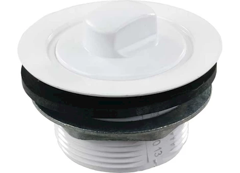 JR Products 2in tub strainer w/threaded stopper, polar white Main Image