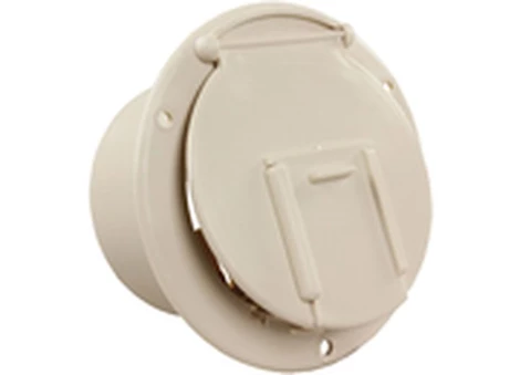 JR Products ROUND ELECTRIC CABLE HATCH W/BACK, COLONIAL WHITE