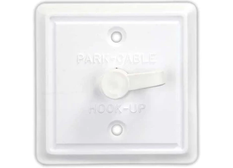 JR Products SQUARE CABLE TV PLATE, POLAR WHITE