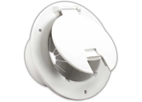 JR Products Deluxe round electric cable hatch w/back, polar white Main Image