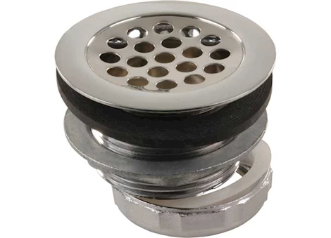 JR Products SHOWER STRAINER W/GRID, LOCKNUT, SLIP NUT, RUBBER AND PLASTIC WASHER