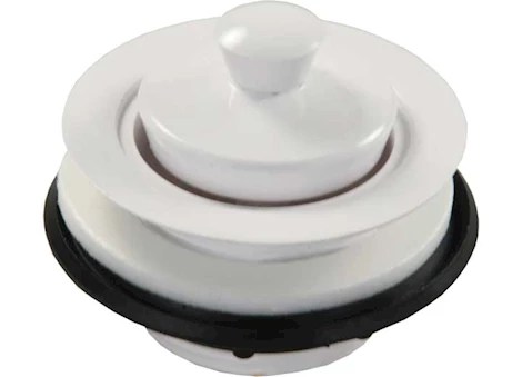 JR Products Plastic strainer w/pop-stop stopper, white Main Image