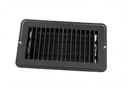 JR Products 4in x 8in floor register dampered, metal, black