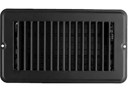 JR Products 4in x 8in floor register dampered, metal, black