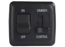 JR Products Dimmer on/off rocker switch assembly w/bezel, black