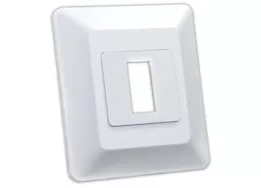 JR Products Single switch base & bezel, white