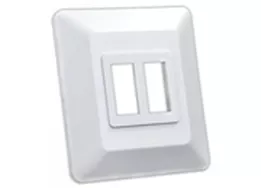 JR Products Double switch base & bezel, white