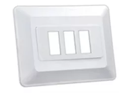 JR Products Triple switch base & bezel, white