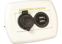 JR Products 12v/usb charging center, white