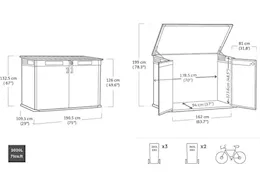 Keter Cortina mega storage shed - graphite