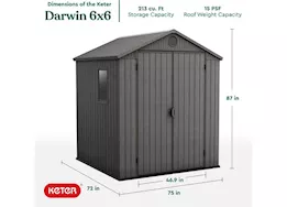 Keter Darwin 6x6 storage shed - graphite