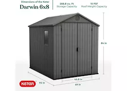 Keter Darwin 6x8 storage shed - graphite