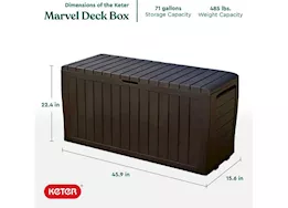 Keter Marvel 71 gallon deck box - brown