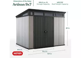 Keter Artisan 9x7 storage shed - grey