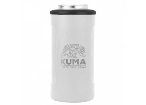 KUMA Outdoor Gear 3 in 1 Coozie for 12 oz. Cans – White, Vacuum Sealed Double Wall Stainless Steel