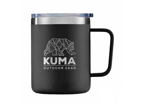 KUMA Outdoor Gear Travel Mug – 12 oz., Black, Vacuum Sealed Double Wall Stainless Steel