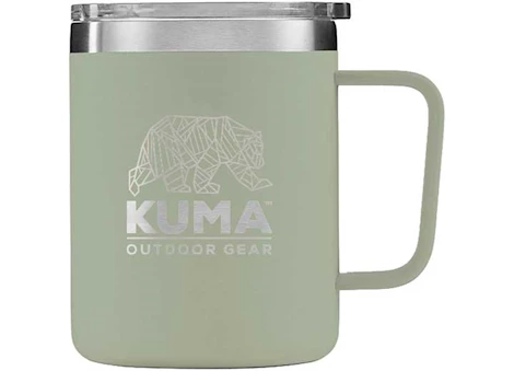 KUMA Outdoor Gear Travel Mug – 12 oz., Sage, Vacuum Sealed Double Wall Stainless Steel