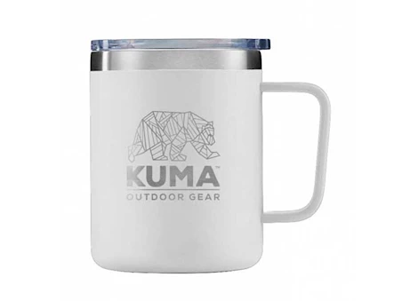 KUMA Outdoor Gear Travel Mug – 12 oz., White, Vacuum Sealed Double Wall Stainless Steel