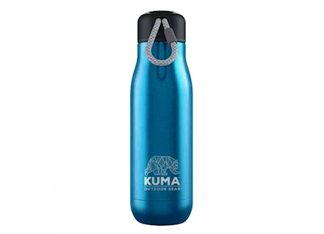 KUMA Outdoor Gear Rope Water Bottle – 17 oz., Blue, Vacuum Sealed Double Wall Stainless Steel