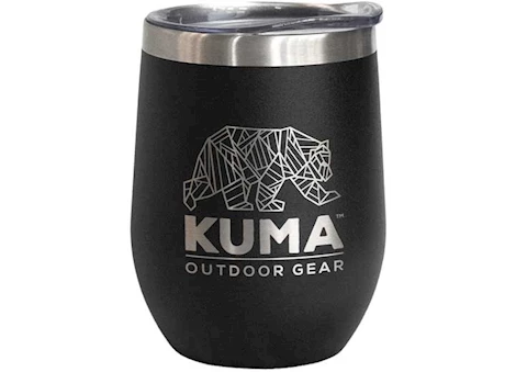 KUMA Outdoor Gear Wine Tumbler – 12 oz., Black, Vacuum Sealed Double Wall Stainless Steel