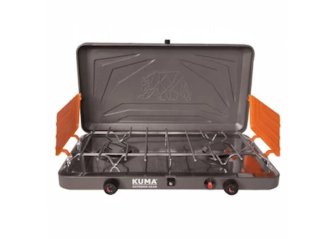KUMA Outdoor Gear Deluxe 2-Burner Propane Camp Stove – Graphite/Orange Main Image