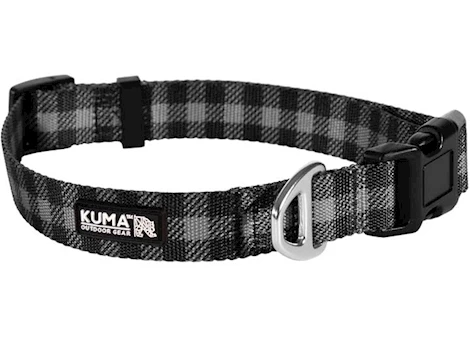 Kuma Outdoor Gear LAZY BEAR DOG COLLAR - MEDIUM - 14-20IN - GREY/BLACK