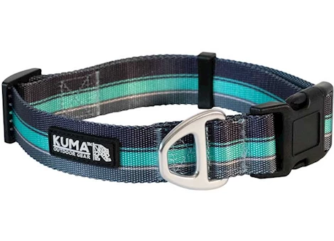 Kuma Outdoor Gear BACKTRACK DOG COLLAR - MEDIUM - 14-20 -NAVY/MINT
