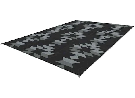 KUMA Outdoor Gear Reversible Outdoor Mat – 12’ x 9’, Monterrey Boho, Black/Grey