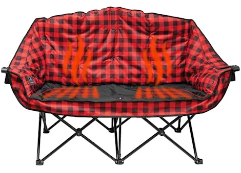 Kuma Outdoor Gear BEAR BUDDY BLUE TOOTH HEATED DOUBLE CHAIR; RED PLAID