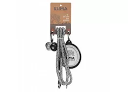 KUMA Outdoor Gear 3 in 1 Dog Leash, Collapsible Bowl, & Waste Bag Dispenser – White/Black