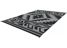KUMA Outdoor Gear Reversible Outdoor Mat – 9’ x 9’, Santa Fe Boho, Black/Grey