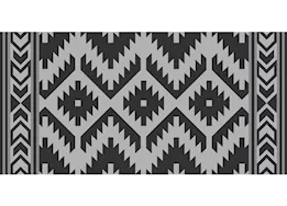KUMA Outdoor Gear Reversible Outdoor Mat – 18’ x 9’, Santa Fe Boho, Black/Grey