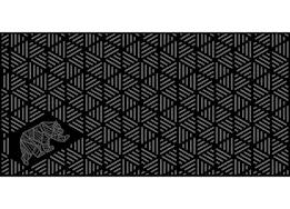 KUMA Outdoor Gear Reversible Outdoor Mat – 18’ x 9’, Striped Peaks, Black/Grey