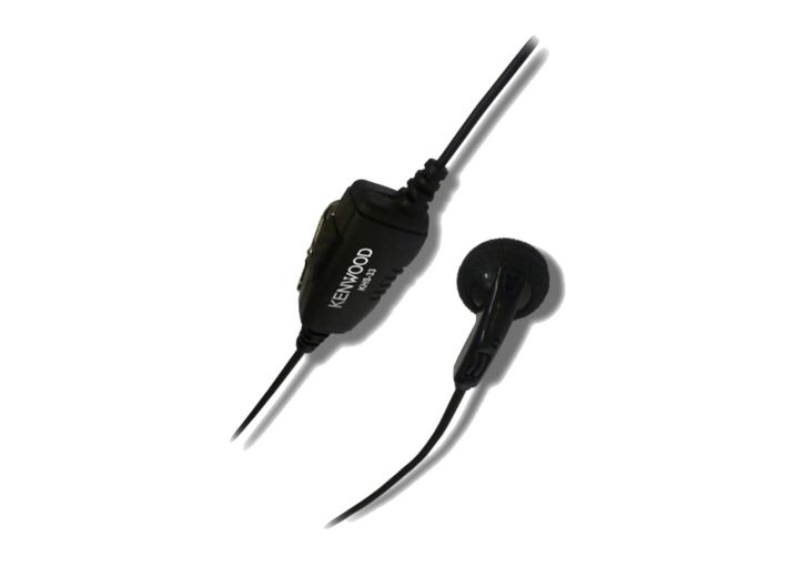 Kenwood (2021 KENWOOD KHS-33) EAR-BUD HEADSET WITH CLIP-ON PTT BUTTON/MIC FOR PKT-23 RADIO