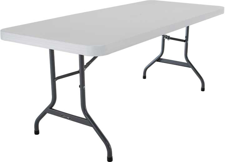 LIFETIME 6-FOOT COMMERCIAL FOLDING TABLE - WHITE GRANITE