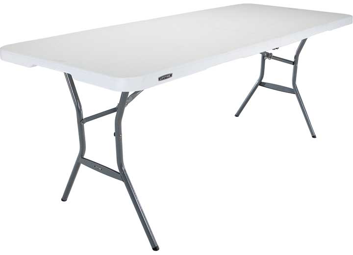 Lifetime 6-Foot Light Commercial Fold-In-Half Table - White Granite Main Image