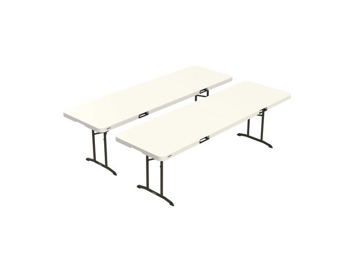 LIFETIME 8-FOOT COMMERCIAL FOLD-IN-HALF TABLES (2-PACK) - ALMOND