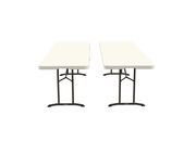 Lifetime 8-Foot Commercial Fold-In-Half Tables (2-Pack) - Almond