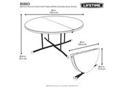 Lifetime 60-Inch Round Commercial Fold-In-Half Tables (2-Pack) - White Granite