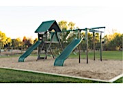 Lifetime Big Stuff Deluxe Swing Set with Clubhouse & Monkey Bars - Earth Tone Colors