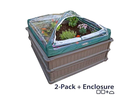 Lifetime Raised Garden Bed Kit – (2) 4 ft. x 4 ft. Beds & (1) Enclosure Main Image