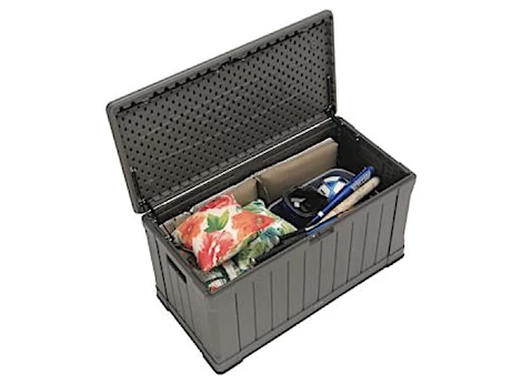 Lifetime Heavy-Duty Outdoor Storage Deck Box - 50.3L x 25.2W x 26H,  Brown/Black