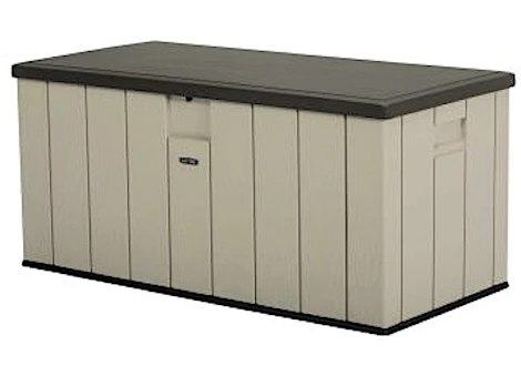 Lifetime Heavy-Duty Outdoor Storage Deck Box - 59.3"L x 28.3"W x 27.2"H, Brown/Desert Sand/Black Main Image