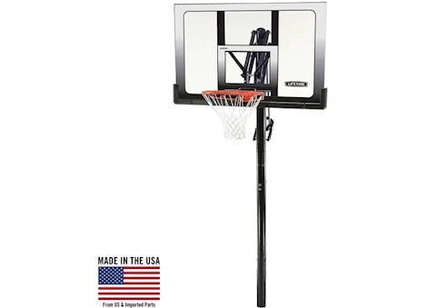 LIFETIME ADJUSTABLE IN-GROUND BASKETBALL HOOP (52-INCH POLYCARBONATE)