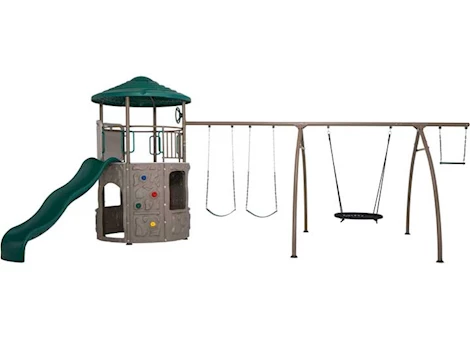 LIFETIME ADVENTURE TOWER SWING SET WITH SPIDER SWING