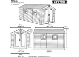 Lifetime Outdoor Storage Shed - 8 ft. x 15 ft.