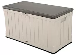 Lifetime Heavy-Duty Outdoor Storage Deck Box - 50.3"L x 25.2"W x 26"H, Brown/Desert Sand/Black