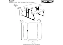 Lifetime childrens rectangle picnic table- almond